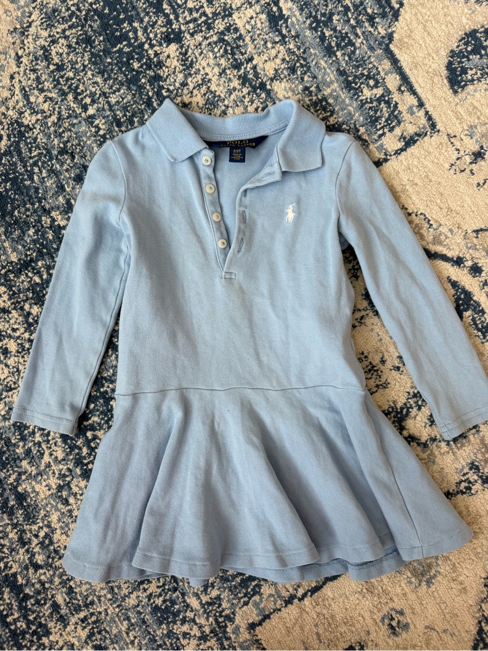 Polo by Ralph Lauren Pale Blue Long-Sleeve Polo Dress